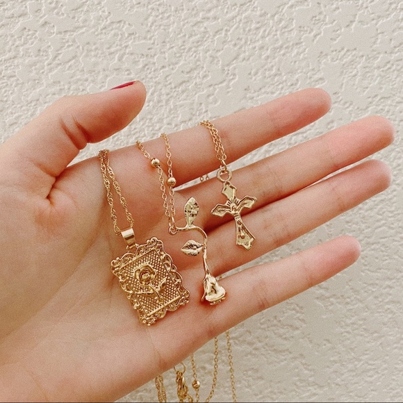 💕Last one Rosary Rosebud Multi Layering Necklaces - Picture 6 of 7